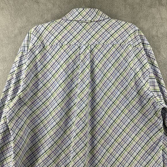 Tommy Hilfiger Shirt Men XL White Plaid Textured LS Button Front Collared Pocket - Picture 7 of 13